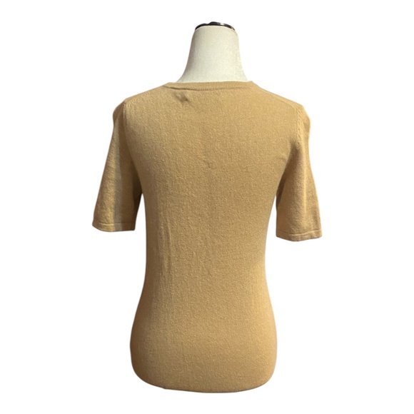 Denner Cashmere camel coloured short sleeve sweater. Sz S - Picture 3 of 15